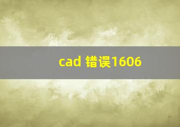 cad 错误1606